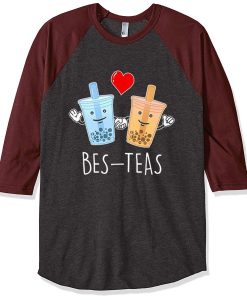 Bes-Teas Grey Brown Raglan T shirts