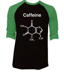 CAFFEINE Black Green Raglan Tees