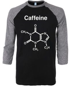 CAFFEINE Black Grey Raglan Tees