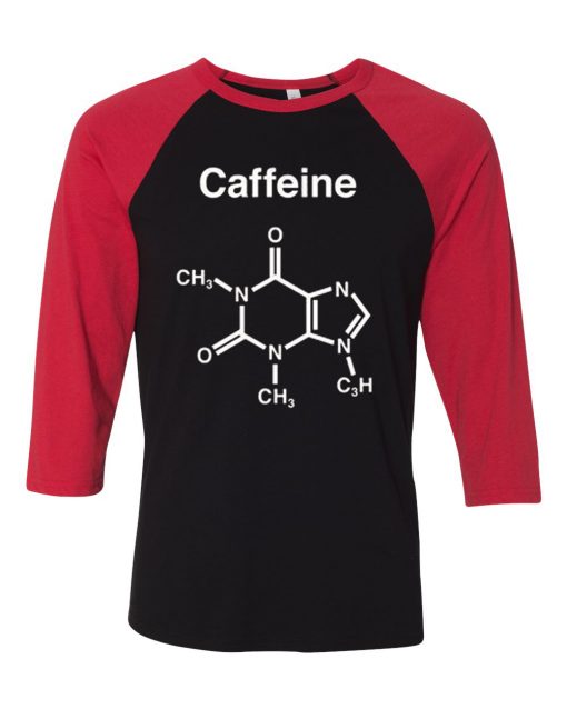 CAFFEINE Black Red Raglan Tees