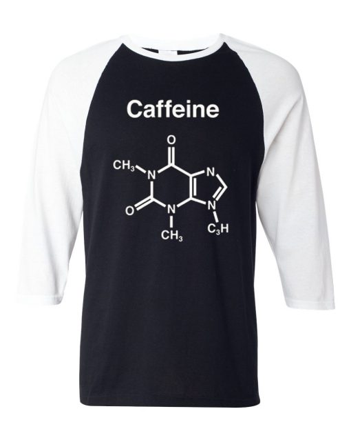 CAFFEINE Black White Raglan Tees