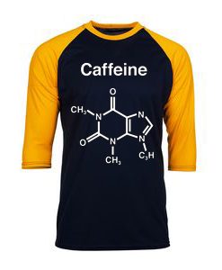 CAFFEINE Black Yellow Raglan Tees