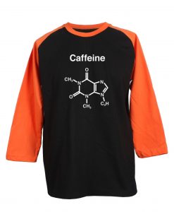 CAFFEINE Grey Orange Raglan Tees