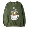 Chill Out Man Sloth Coffee Lover Green Army Sweatshirts