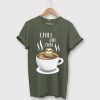 Chill Out Man Sloth Coffee Lover Green Army T shirts