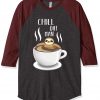 Chill Out Man Sloth Coffee Lover Grey Brown Raglan T shirts