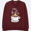Chill Out Man Sloth Coffee Lover Maroon Sweatshirts