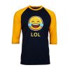 LOL Emticon Black Yellow Raglan T shirts