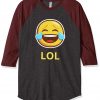 LOL Emticon Grey Brown Raglan T shirts