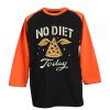 No Diet Today Black Orange Raglan T shirts