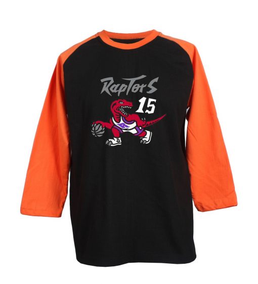 Toronto Raptors Vince Carter 15 Black Orange Raglan T shirts