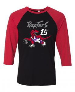 Toronto Raptors Vince Carter 15 Black Red Raglan T shirts