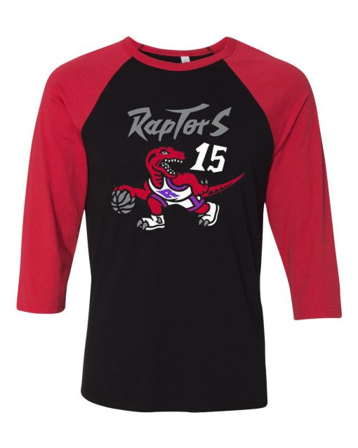 Toronto Raptors Vince Carter 15 Black Red Raglan T shirts