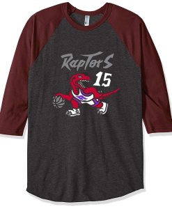 Toronto Raptors Vince Carter 15 Grey Brown Raglan T shirts