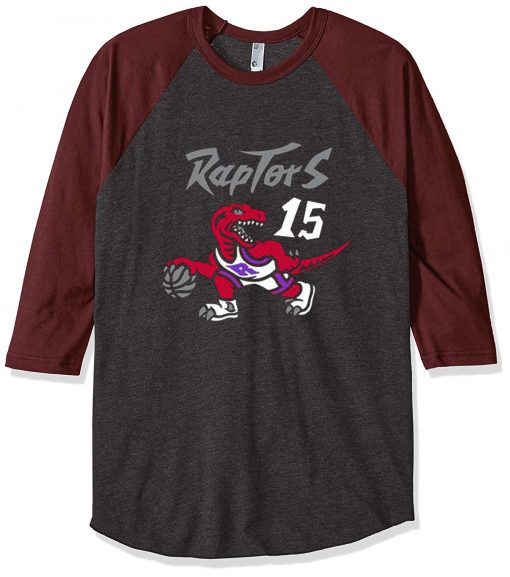 Toronto Raptors Vince Carter 15 Grey Brown Raglan T shirts