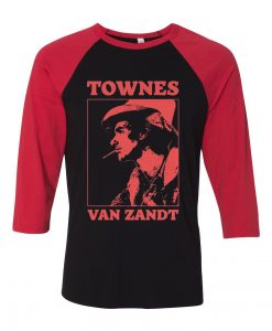 Townes Van Zandt Black Red Raglan T shirts