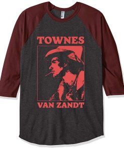 Townes Van Zandt Grey Brown Raglan T shirts