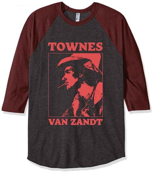 Townes Van Zandt Grey Brown Raglan T shirts