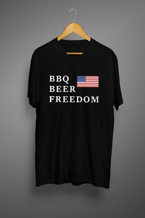 BBQ Beer Freedom Flag T Shirt