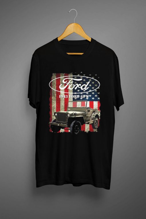 Jeep Vintage USA Black T Shirt