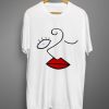 Red Lips Hand Painted T shirt