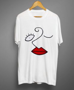 Red Lips Hand Painted T shirt