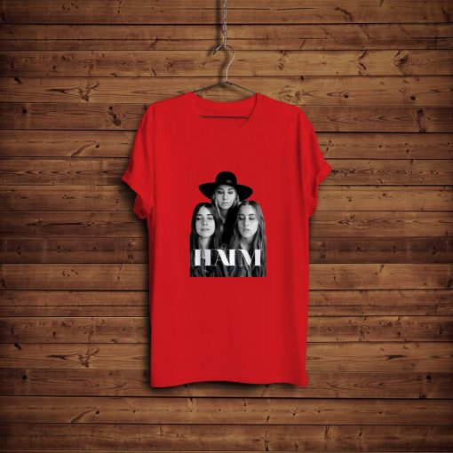 haim band black Red T Shirt