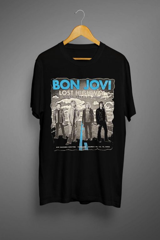 Bon Jovi Lost Highway North American Tour Graphic T shirt