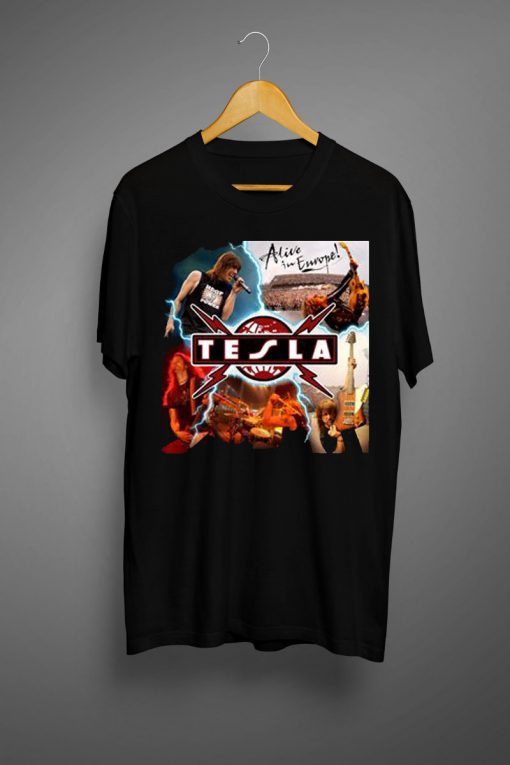 Tesla 3 Rock Band Black T-Shirt