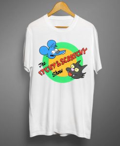 The Itchy and Scratchy Show White T shirts