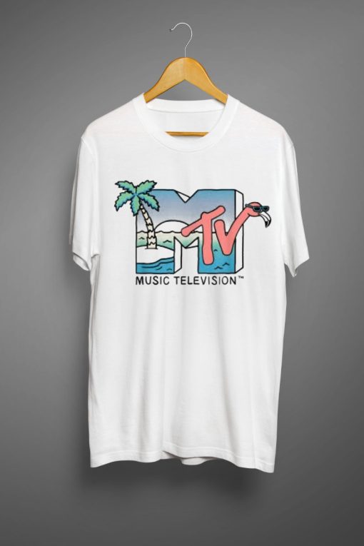 Beach Themed Retro Mtv T-Shirt