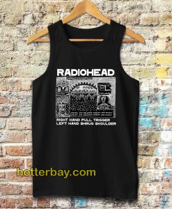 Radiohead Right Hand Pull Trigger Left Hand Shrug Shoulder Tanktop