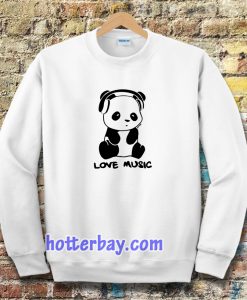 panda love music ringer Sweatshirt