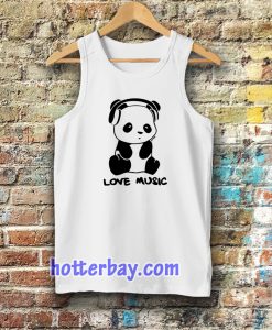 panda love music ringer Tanktop