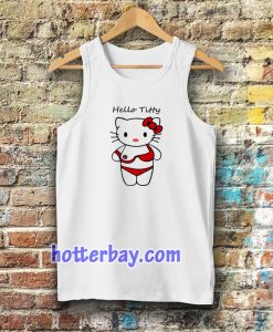 hello titty funny parody hello kitty Tanktop