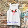 Christmas Reindeer Bow Holly Face Tanktop