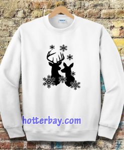 Free Reindeer Snowflakes Sweatshirt
