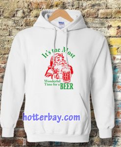 Santa Claus It's the most Wonderful Time for a Beer Christmas Hoodie