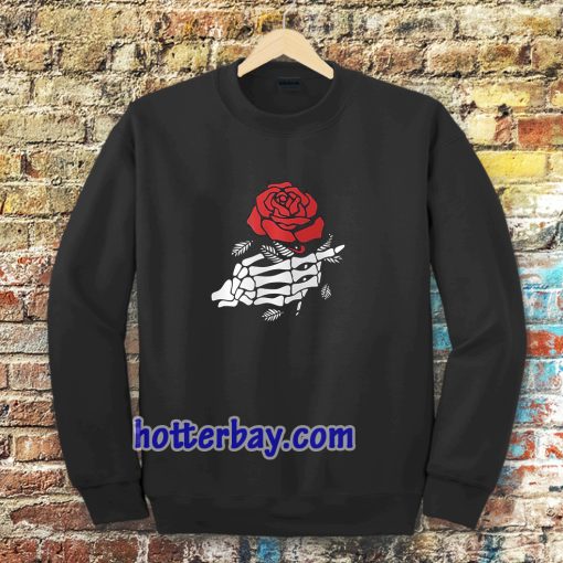 rose hand skeleton sweatshirt TPKJ3