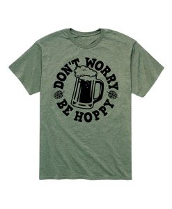 Heather Military Green 'Don't Worry Be Hoppy' Beer Tee TPKJ3