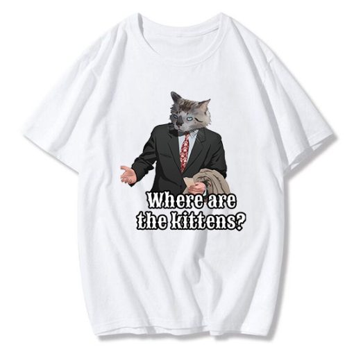 Cat Travolta Where are the kittens T-Shirt TPKJ3